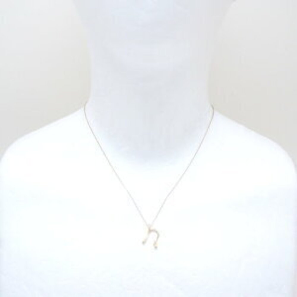 TIFFANY Letter Pendant Necklace Alphabet Elsa Peretti Yellow Gold